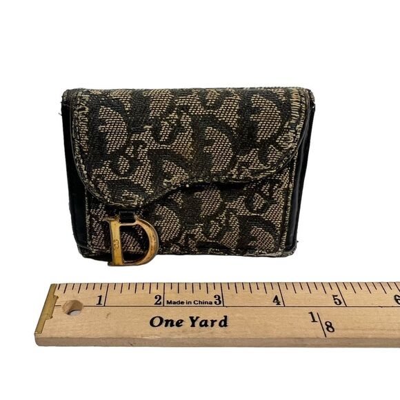 DIOR Authentic and Rare Saddle Diorissimo Christian Dior Compact Wallet Canvas L - Picture 9 of 11